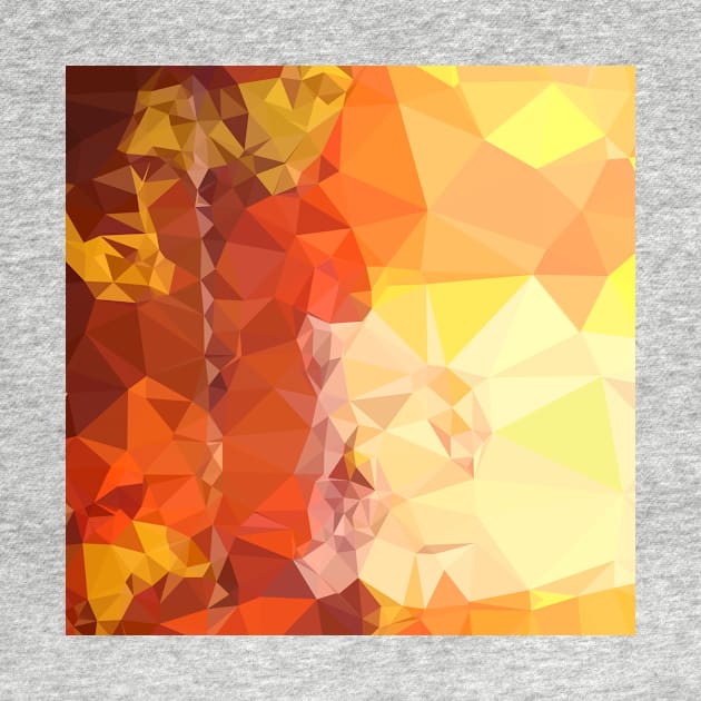 Deep Saffron Orange Abstract Low Polygon Background by retrovectors